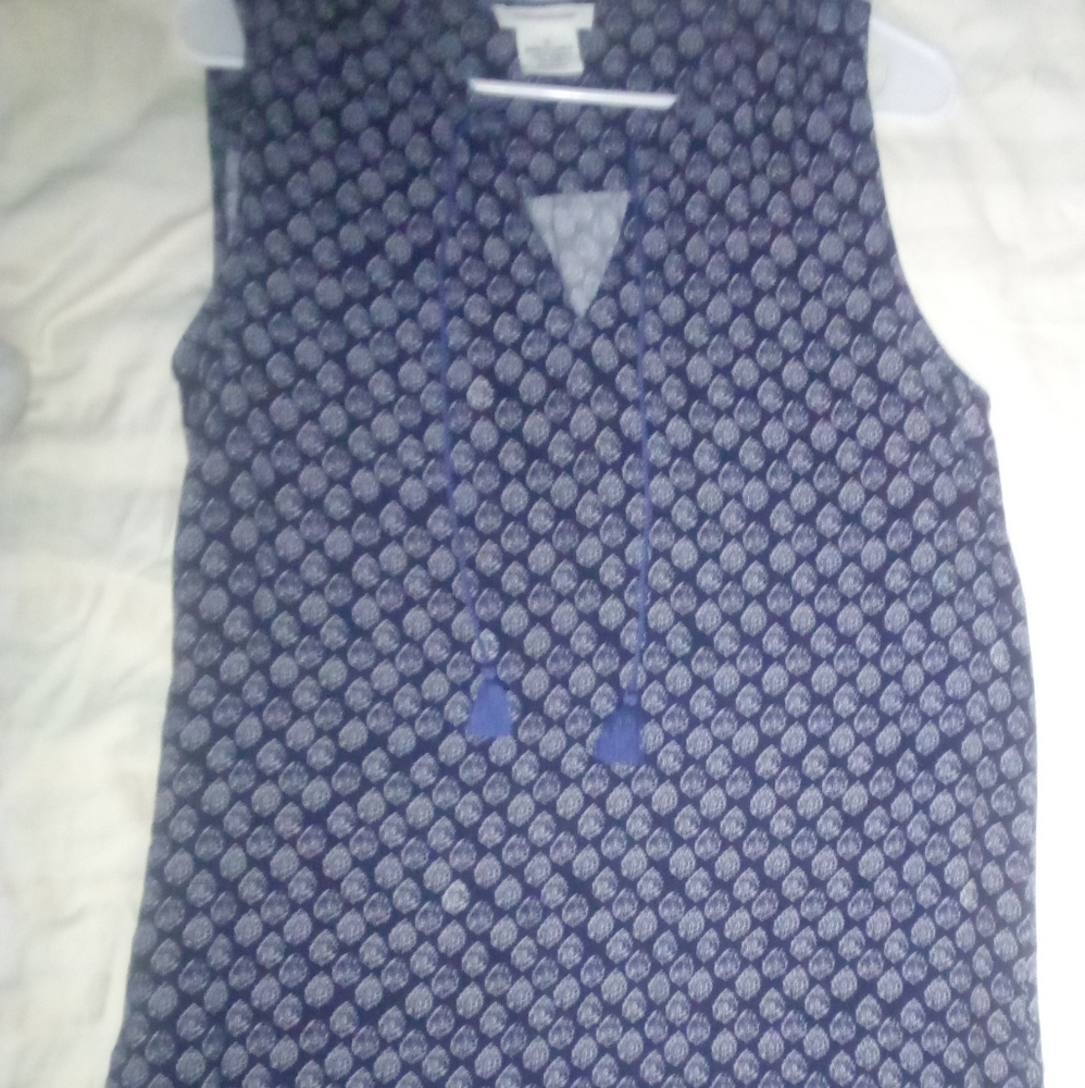 Beachlunchlounge Women's Dress Blue Geometric Sleeveless Size (m)